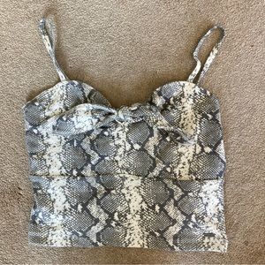 snake print tank crop top